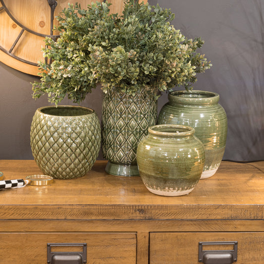 Olive Ceramic Vase